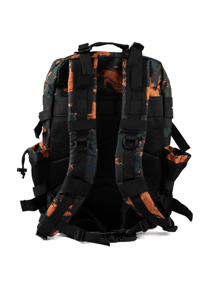MAXGART Tactical Backpack 45L – Orange Camo – Water-Resistant & Versatile