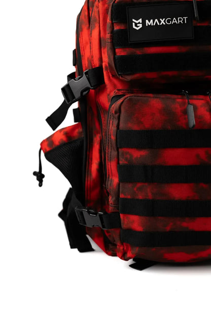 MAXGART Tactical Backpack 45L – Red Camo – Water-Resistant & Versatile