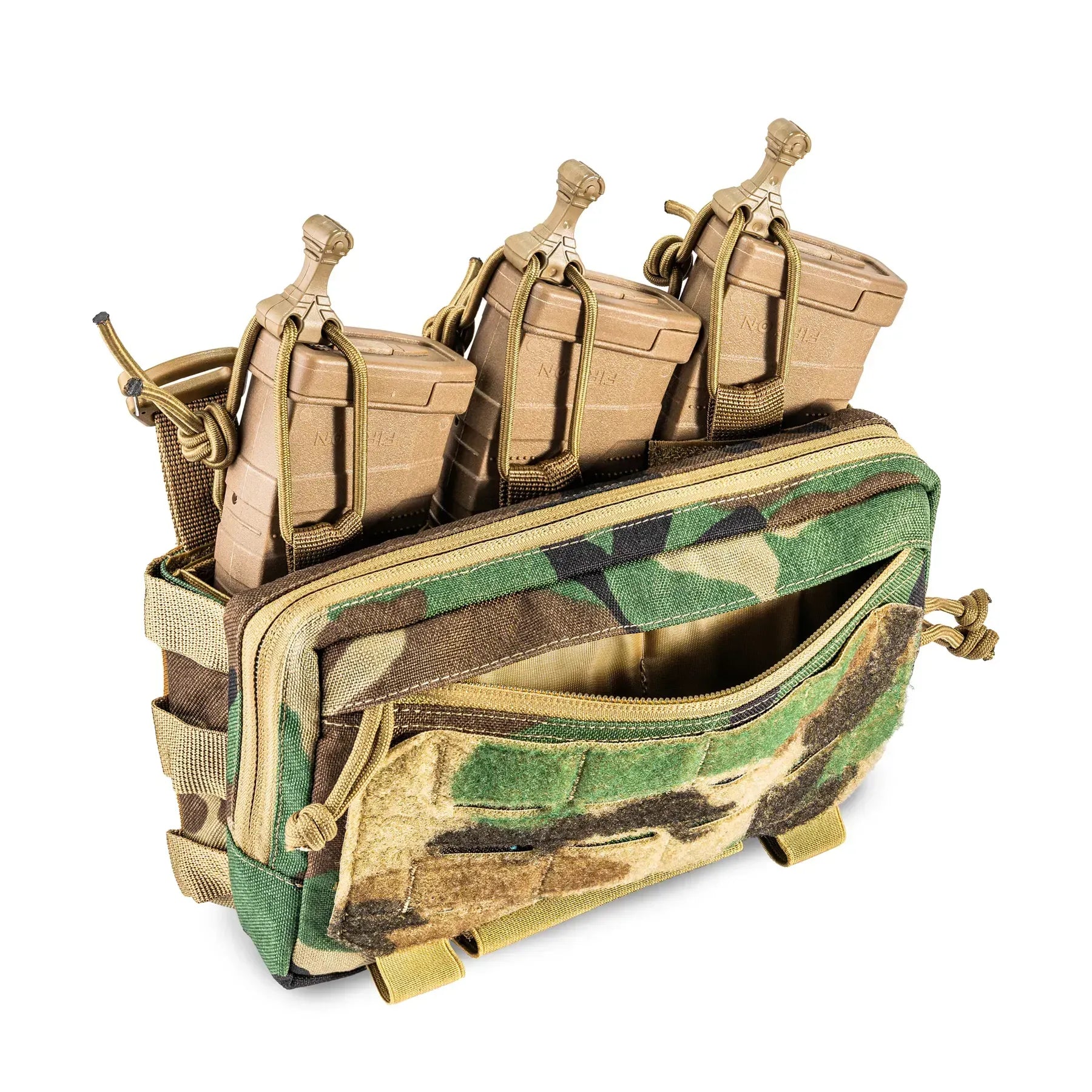 FamTac Velcro AdminMag Triple Mag Pouch – AK/AR + Admin | Woodland - Blender Tactical