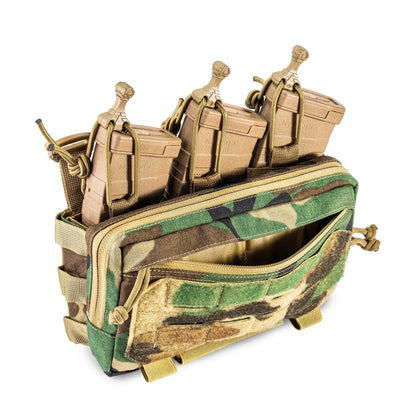 FamTac Velcro AdminMag Triple Mag Pouch – AK/AR + Admin | Woodland - Blender Tactical