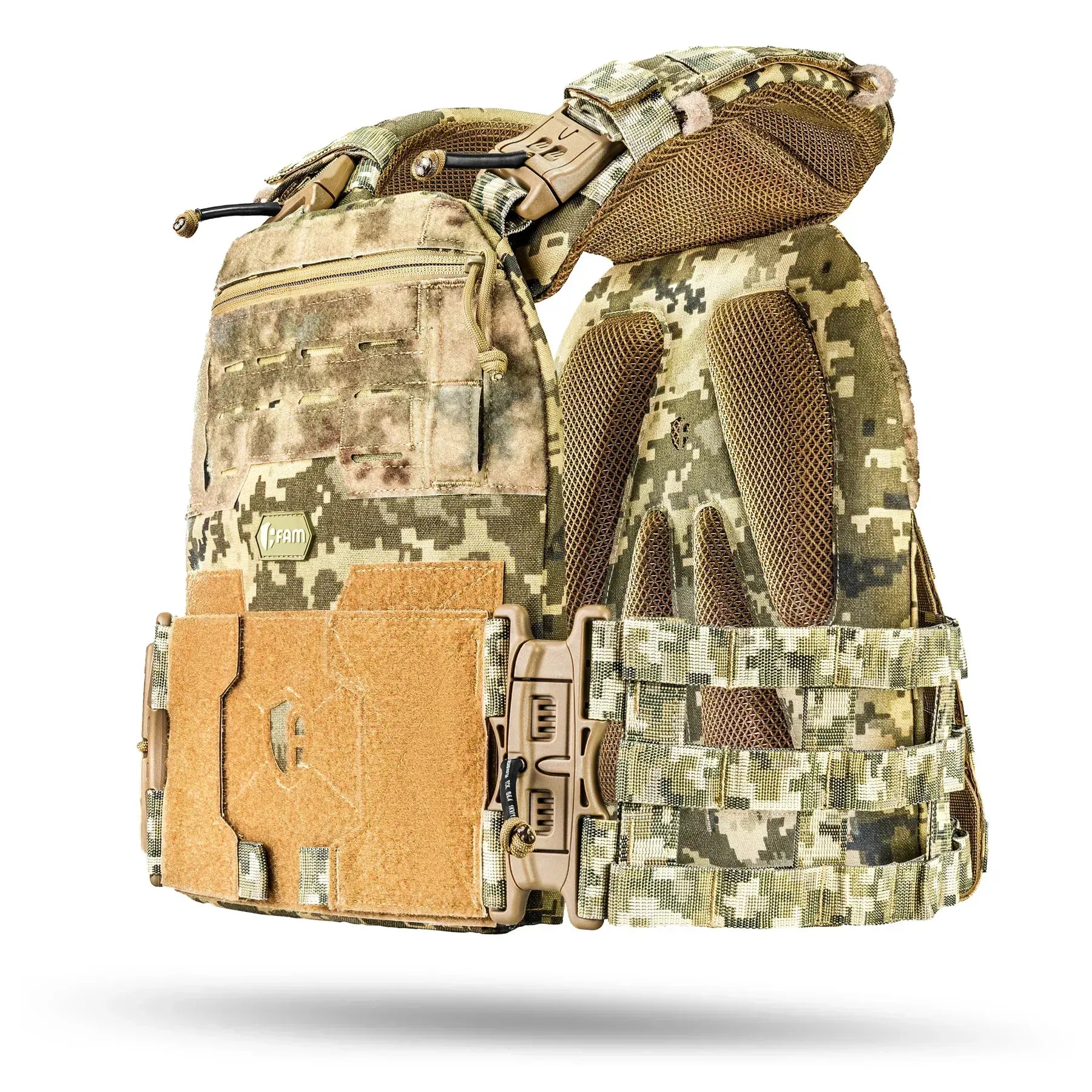 Famtac M7 PRO Gen 2 Skeleton Plate Carrier | Digital Pixel Camo - Blender Tactical