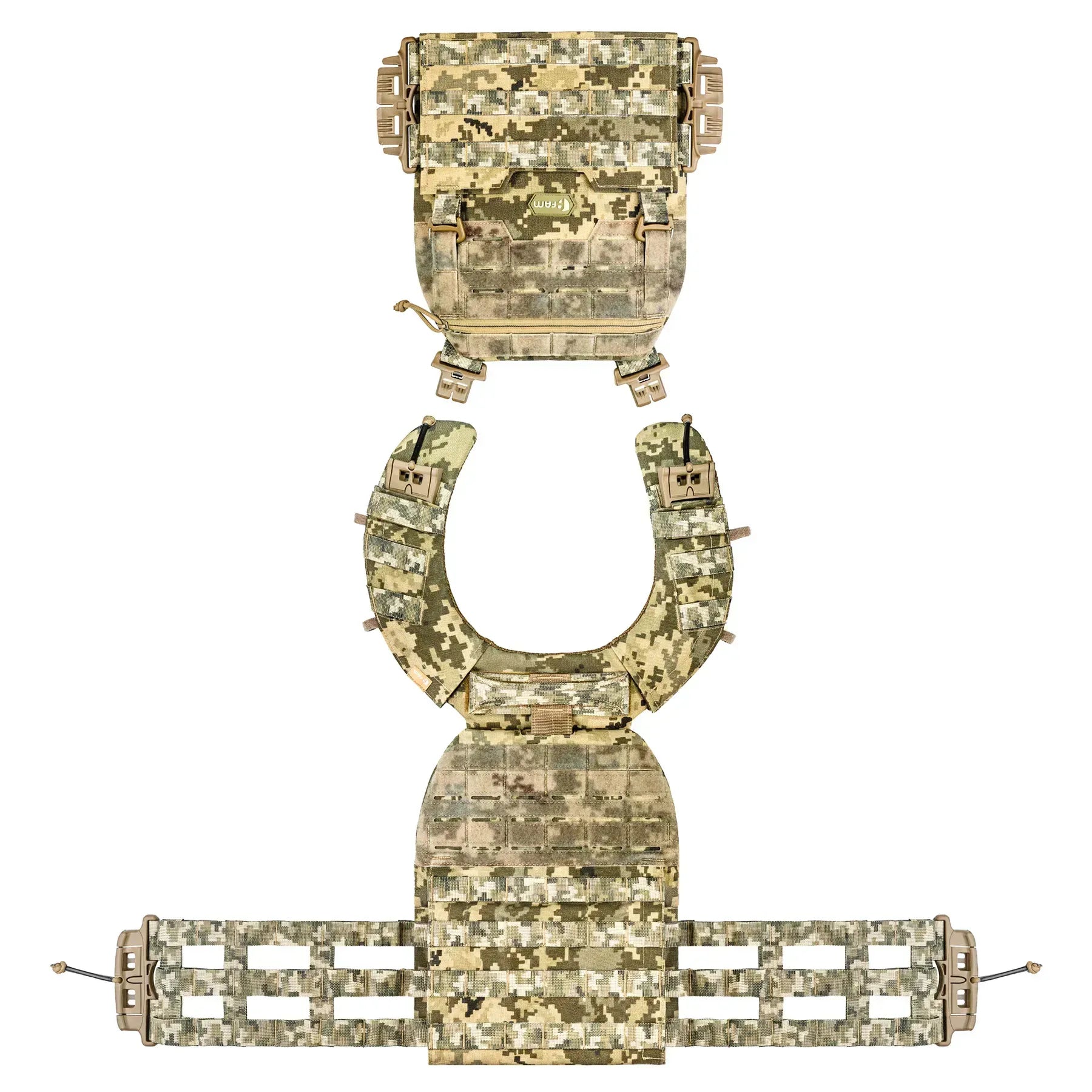 Famtac M7 PRO Gen 2 Skeleton Plate Carrier | Digital Pixel Camo - Blender Tactical