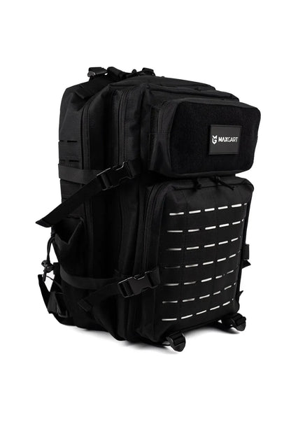 MAXGART Tactical Backpack 45L – Pulse Black White – Water-Resistant & Versatile