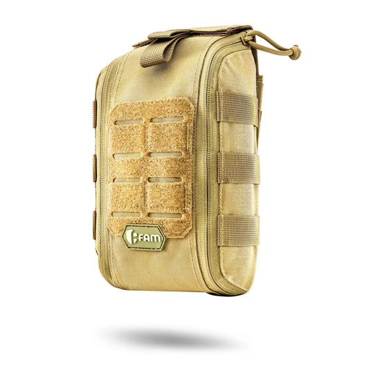 FamTac M8 Medical Pouch – Coyote | MOLLE, Rip-Away IFAK - Blender Tactical