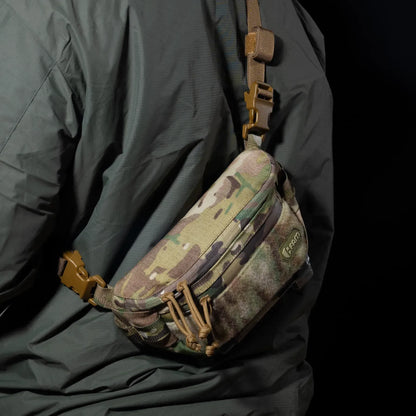 FamTac M8 Tactical Chest Bag / Waist Pack – Coyote | Velcro Mount - Blender Tactical