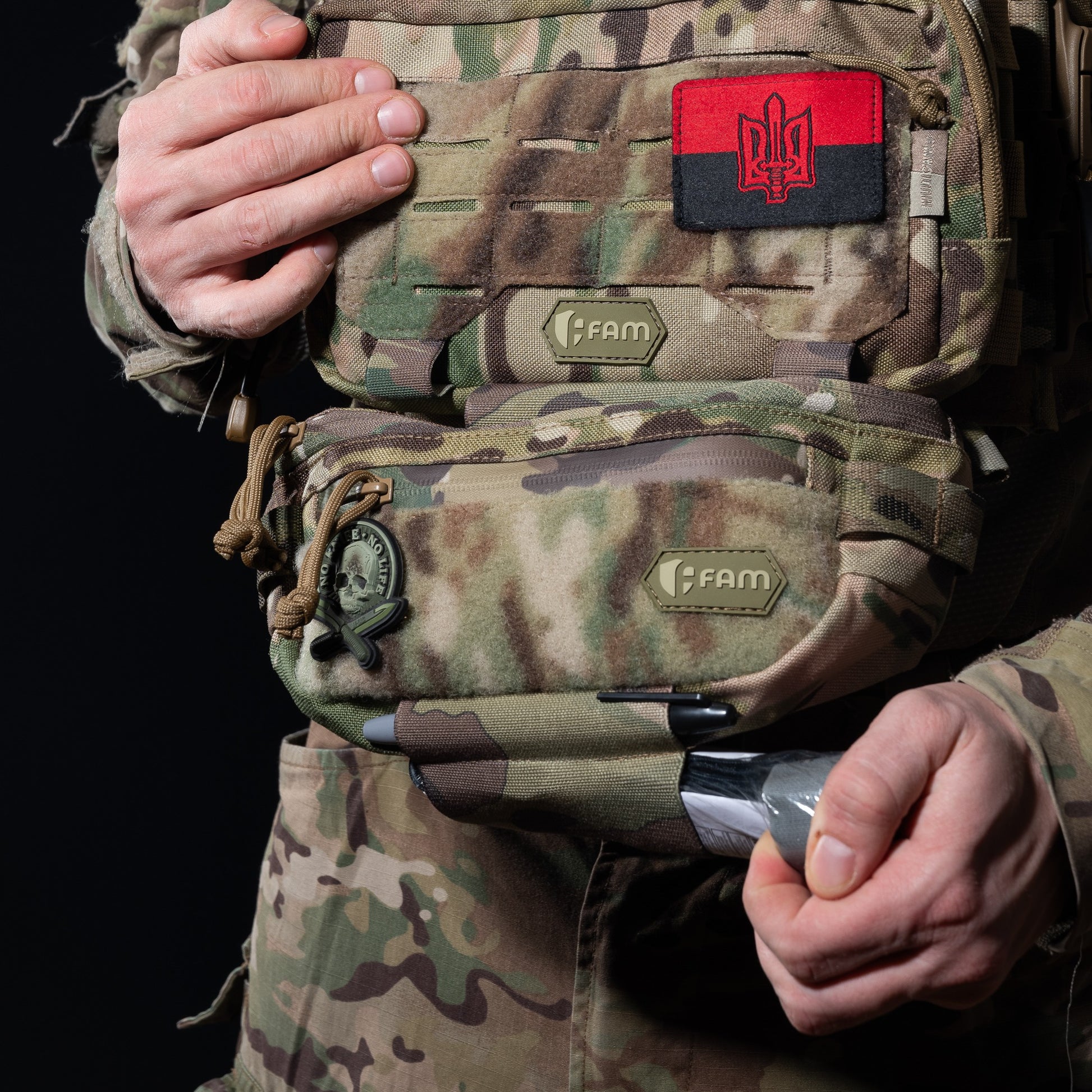 FamTac M8 XL Tactical Chest Bag / Waist Pack – Ukrainian Pixel | Velcro & Strap - Blender Tactical