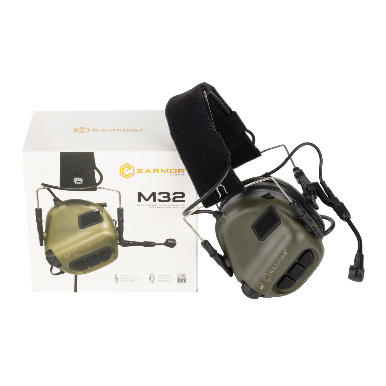 Earmor M32 Tactical Communication Headset – Foliage Green - Blender Tactical