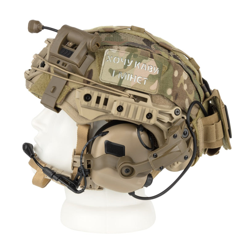 Blender™ Exfil Ballistic Helmet NIJ IIIA Kit – Desert with Earmor M32X - Blender Tactical