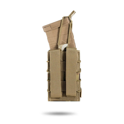 FamTac Single Mag Pouch – Multicam | AK/AR, Open-Top, Rigid MOLLE - Blender Tactical
