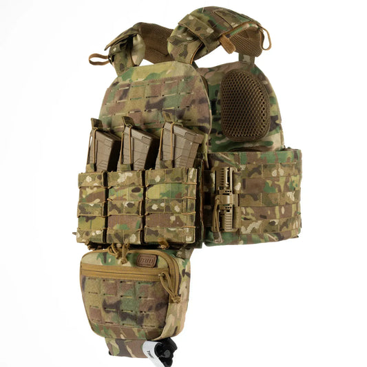 FamTac Plate Carrier M7 Lite – Side Armor 15×30 + 3 Mag Pouches + Utility | Multicam - Blender Tactical