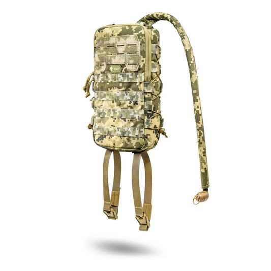 FamTac 5L Tactical Hydration Backpack – Pixel Camo | MOLLE Compact Pack - Blender Tactical