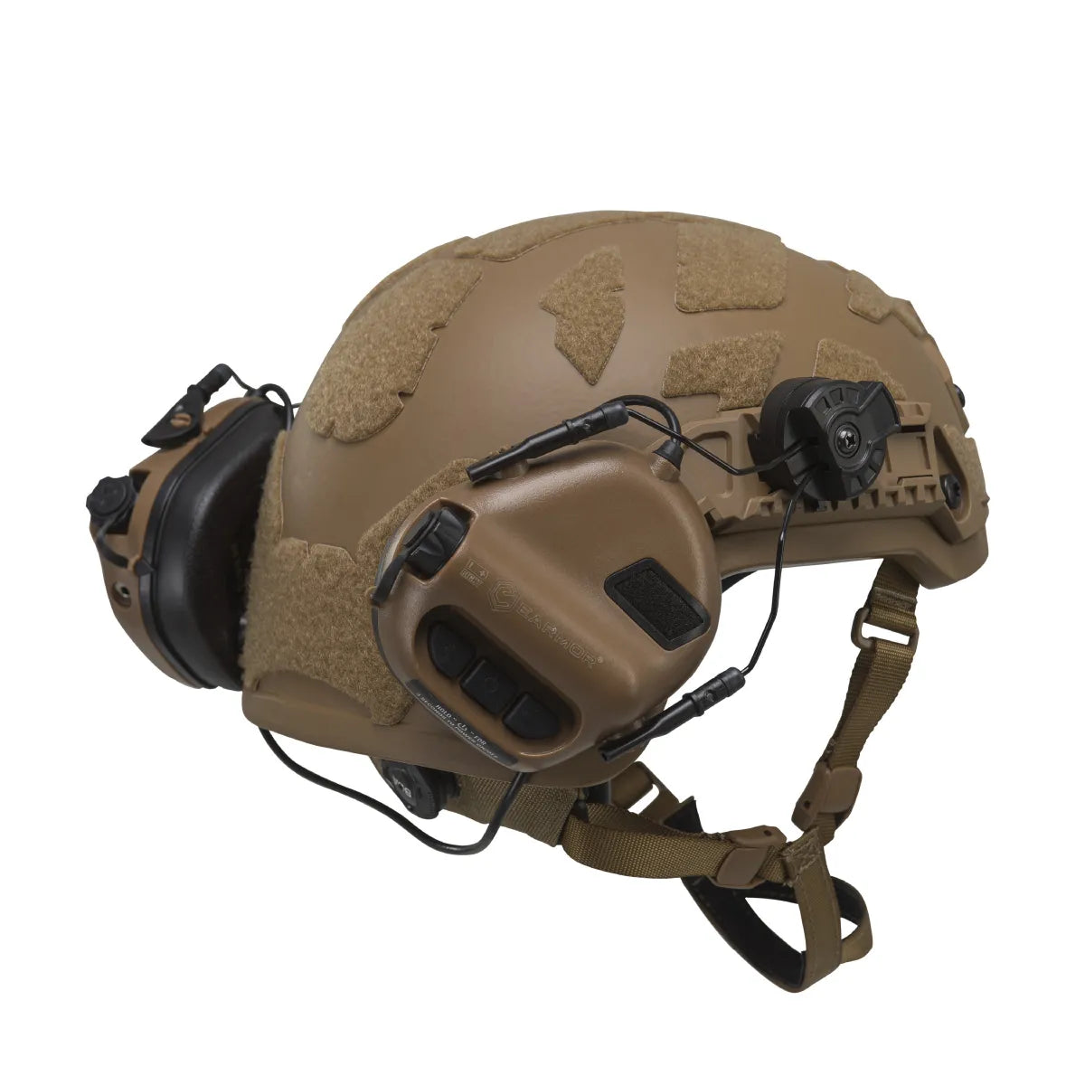 Earmor M31H Tactical Helmet-Mounted Hearing Protector – Coyote Tan - Blender Tactical