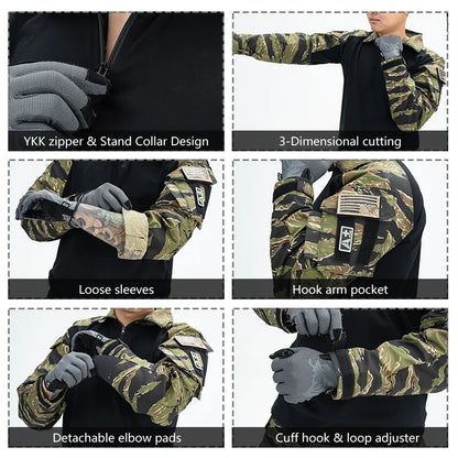 IDOGEAR G3 Combat Shirt with Elbow Pads – Vietnam Tiger Stripe